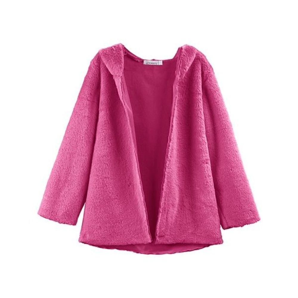 Sunshine Swing | Hot Pink Faux Fur Hooded Cardigan 12